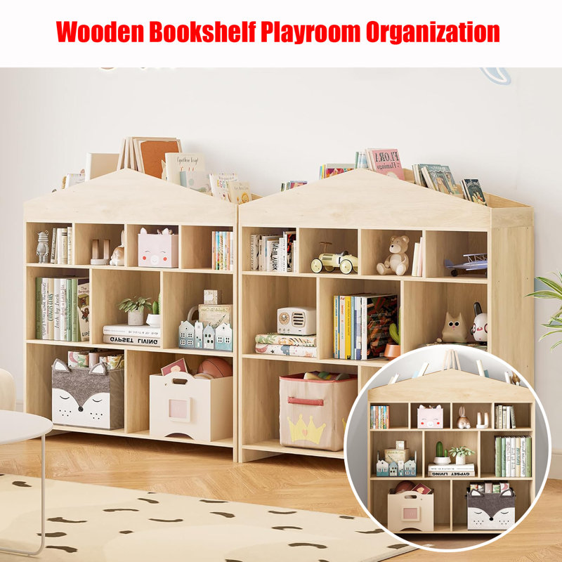 Toy Storage Organizer Bookshelf With 9 Storage Cubbies