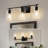 Aftin Modern 3-Light Black Vanity Fixture With Bubble Glass Shades