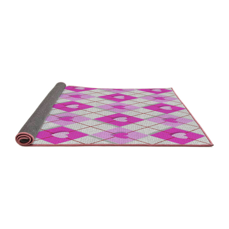 Tapis rose / gris clair Power Loom, Rond 3 pi