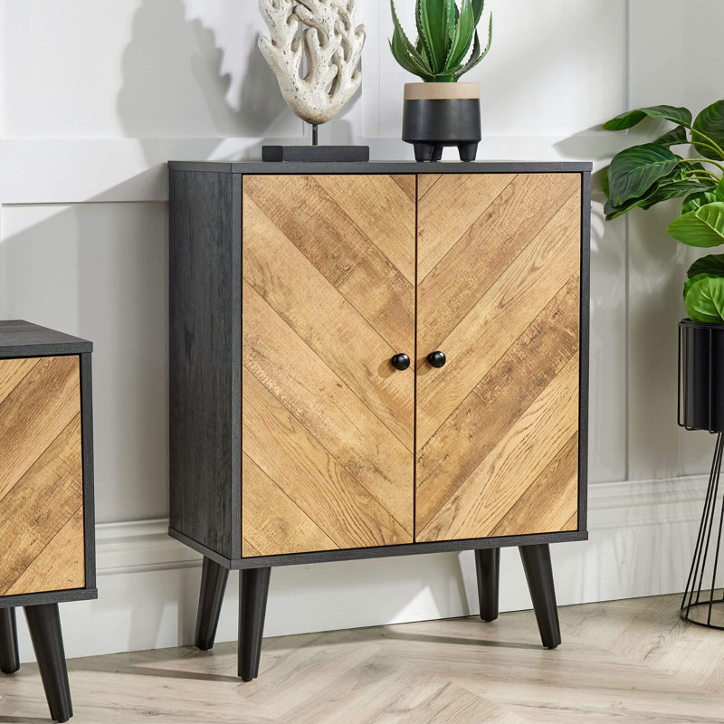 Reiffton 62.5cm Wide 2 Door Internal Shelf Sideboard Unit, Black