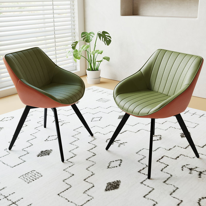 Ensemble polyvalent de chaises de salle à manger élégantes pour divers environnements, 2, Vert / Orange