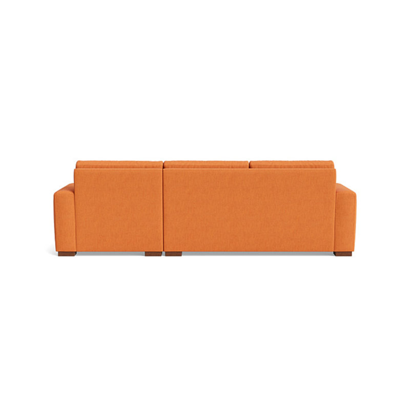 Couch Potato Chaise Sectional, Performance Weave - Carrot, Right Hand Facing