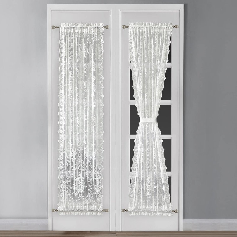 Bergerac Semi Sheer Curtain Pair, 30" W x 72" L, Ivory