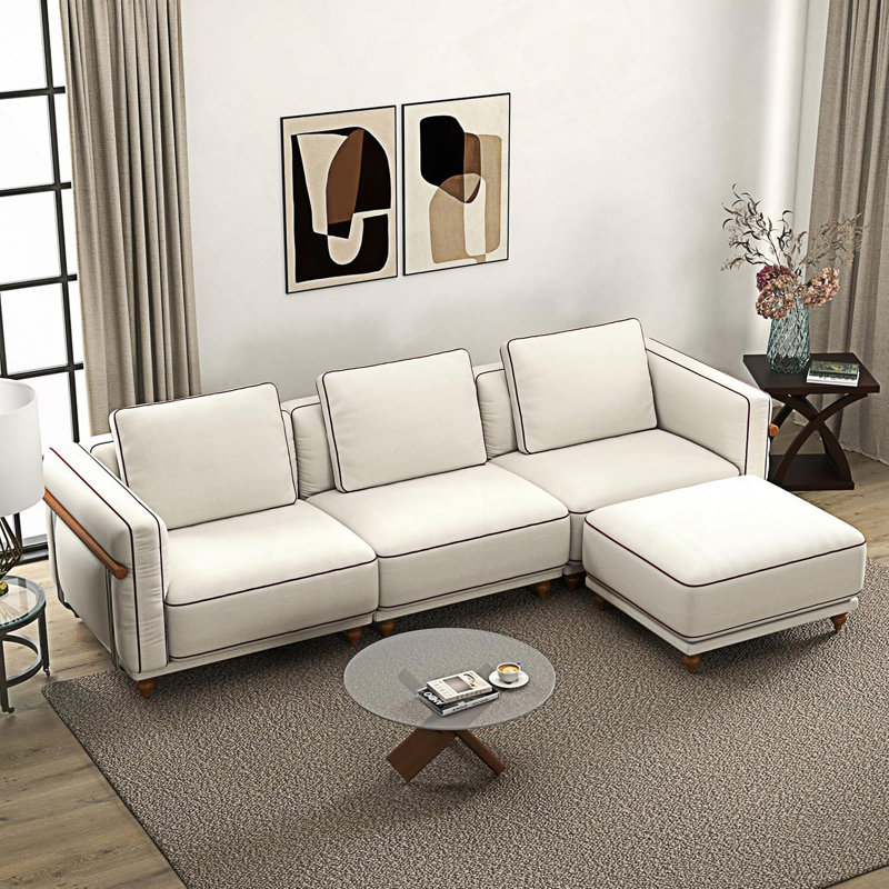 Modular Sectional Sofa, Luxury Cloud Sofa With Ottoman