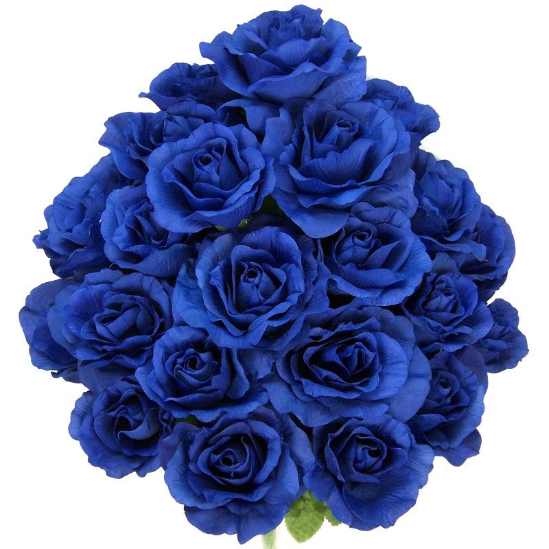 Bouquet de rose artificielles en fleurs, bleu
