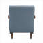 Fauteuil d'appoint pour salon en cuir riche capitonné à assise simple en noyer-1408642339