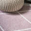 Tapis rose / blanc à motif de treillis diamant minimaliste Bertrice-2070601227