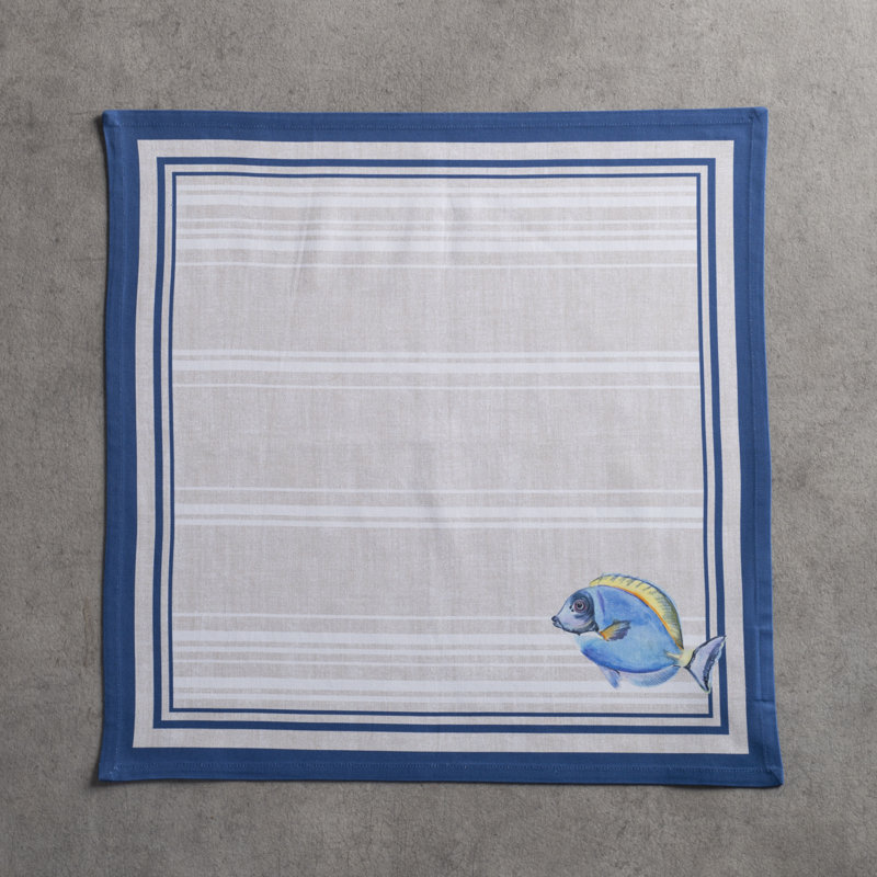 Serviette de table en coton 20 po poisson