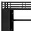 Structure de lit mezzanine avec garde-robe, bureau et tablettes de rangement