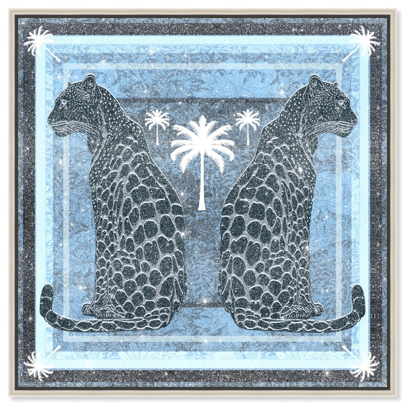 Casablanca Leopardo Reverse Print Glam Jungle by Oliver Gal, Black Frame,, 21.5" H x 21.5" W, Black