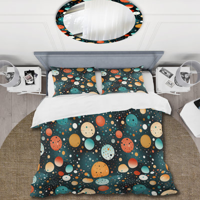 Mystical Poka Dota Harmony IV - Polka Dots Duvet Cover Set - Microfiber Polyester