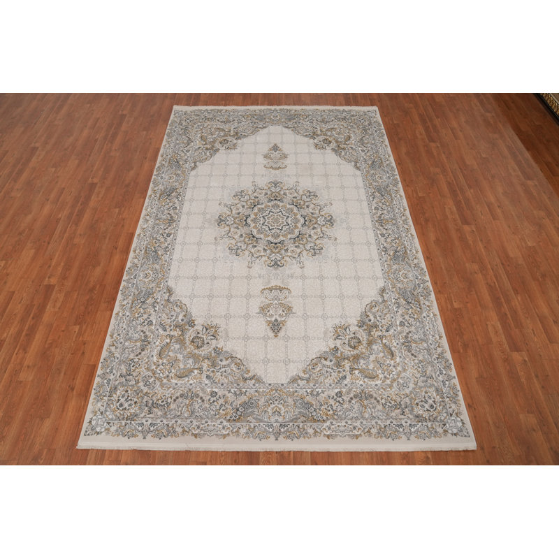 Tapis géométrique de salon traditionnel 6 x 10
