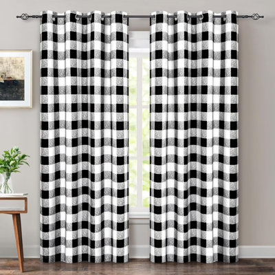 Burtonsville Buffalo Plaid Curtains 2 Panels Grommet Curtain Blackout Thermal Insulated Window Drapes