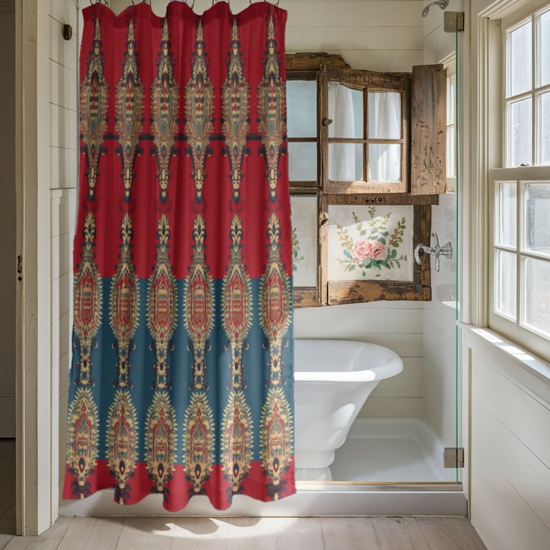 Boho Contours - Rideau de douche Premium, H 74 po x l 71 po