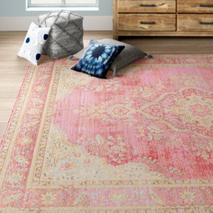 Blush Pink Rose Gold Nautical Anchors Rug by Eclectic