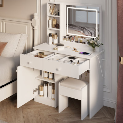 Bureau de coiffeuse avec miroir et lumières pour le maquillage Fashion