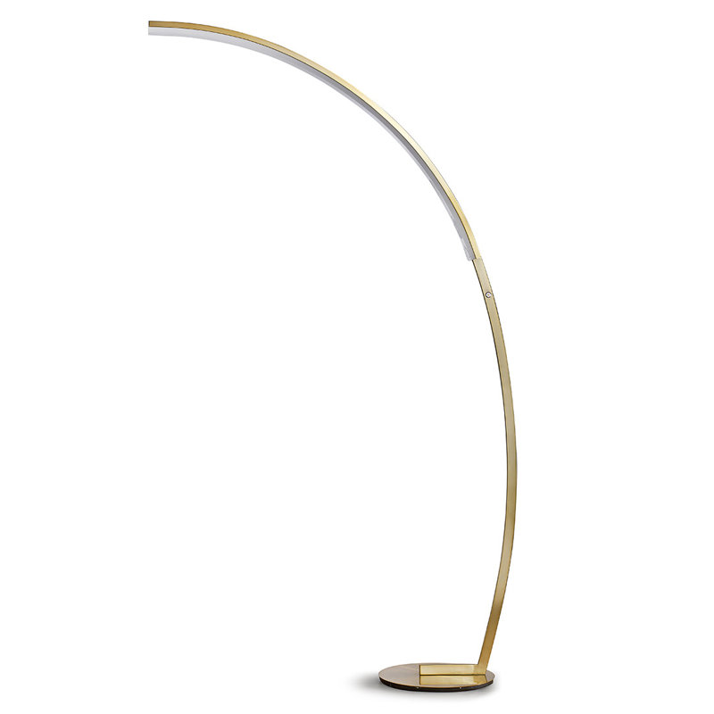 Lampe sur pied arquée à DEL de 76 po Taneytown, Laiton brossé