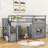 Jahshawn Twin Wood Loft Bed with Storage Staircase and Window-1342137902