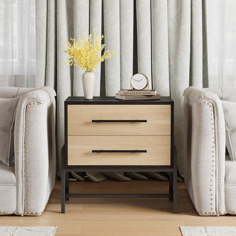 48 cm W Bedside Table, White