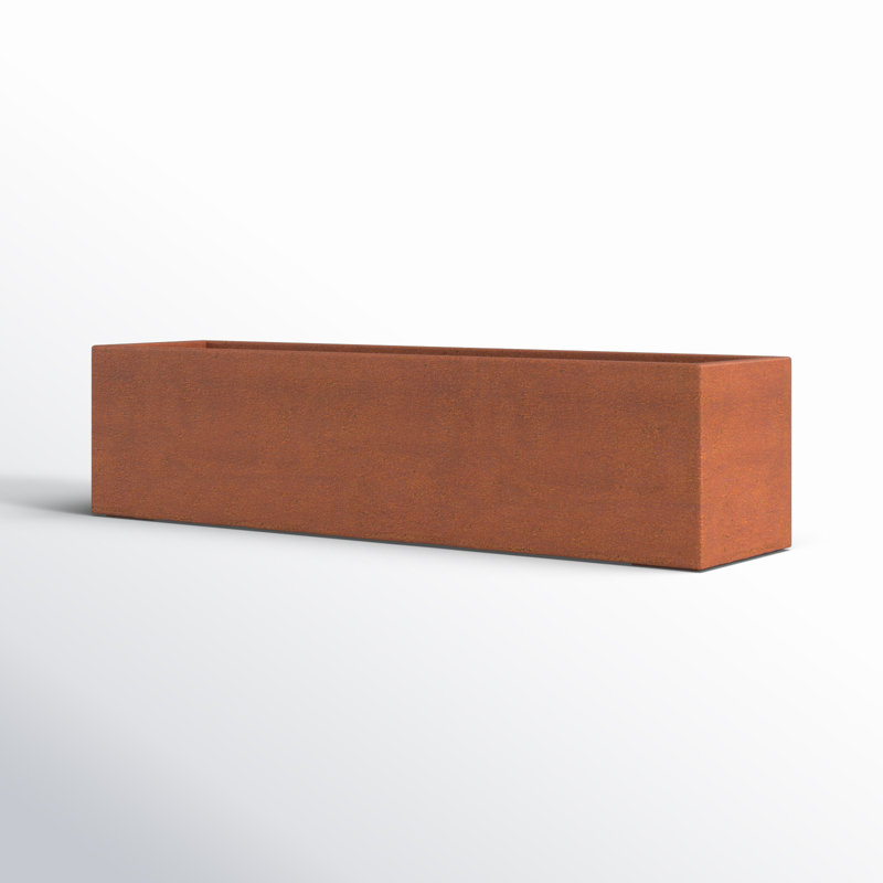 Rustic Corten Steel 36'' Rectangular Window Box Planter