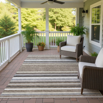 Machine Washable Indoor/Outdoor Drennen ACN2330 Stripes Rug