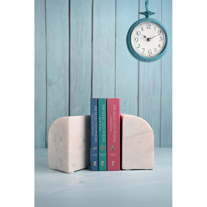 Serre-livres en marbre Matheson, Blanc