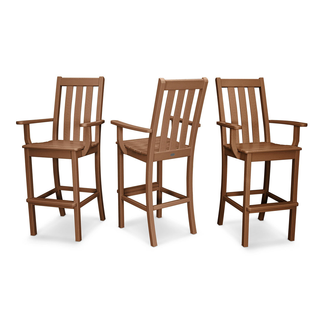 POLYWOOD Vineyard Bar Arm Chair (Set of 3) POLYWOOD® Frame 