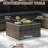 Caradog Wicker 6 - Person Patio Conversation Sets with Cushions, Coffee Table and 44" Fire Pit Table-890320166