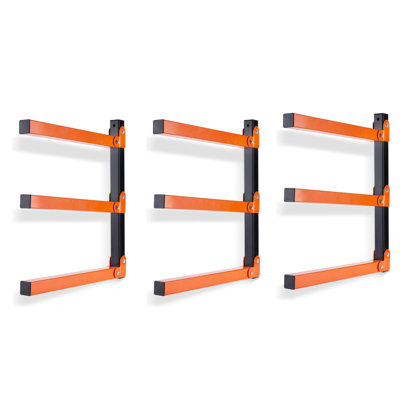 Wall Mount Wood Organizer Racks, Lumber Storage Metal Racks Wood Storage Racks With 3-Level (3 Pack)