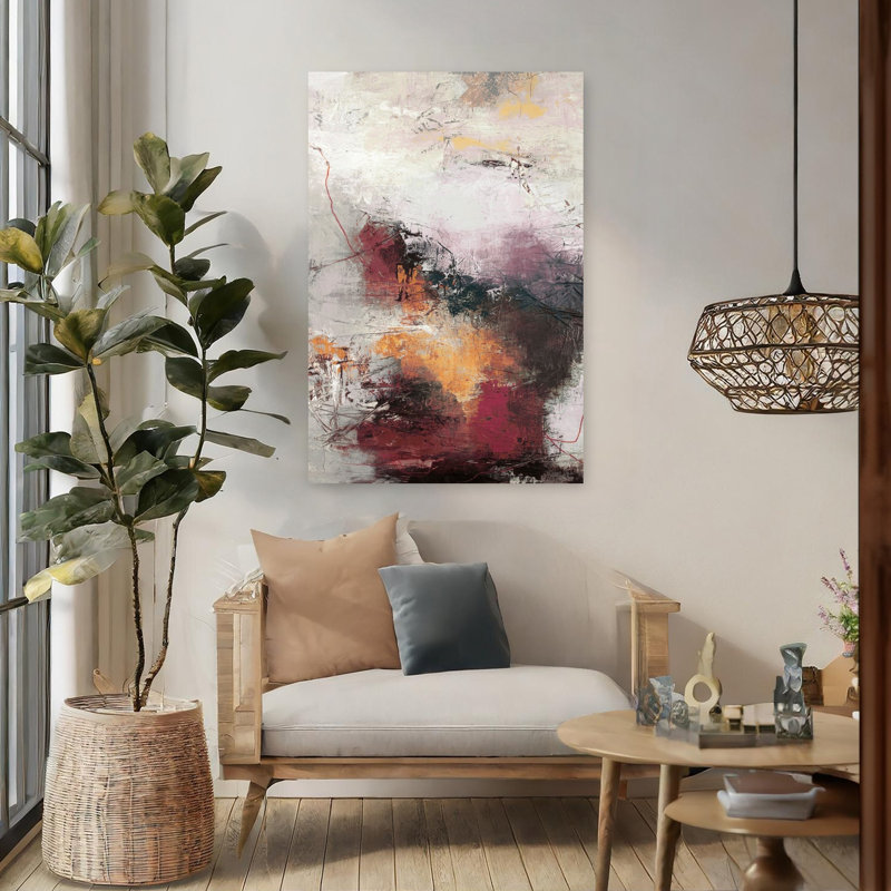 Art contemporain abstrait jalon 3, H 48 po x l 32 po