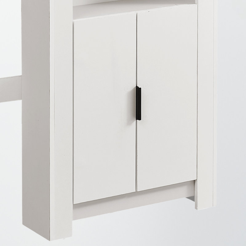 Table de salle à manger à hauteur de comptoir Bernard au fini blanc, H 35,8 po x l 47,01 po x P 23,39 po