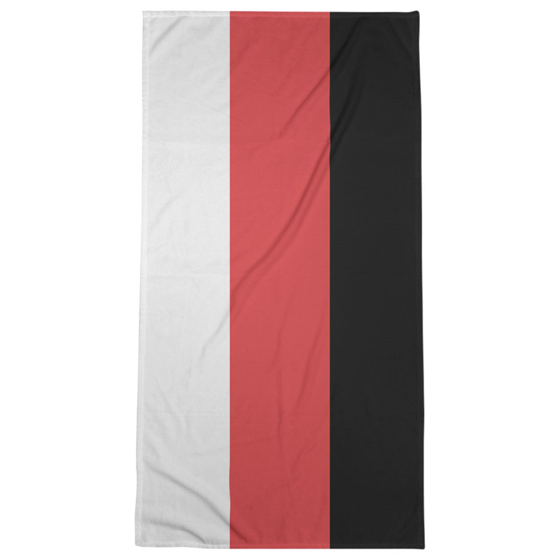 Cotton Blend Lightweight Beach Towel, Red/Black