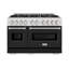 ZLINE 48" Classic DuraSnow Gas Range w/ 8 Burner Cooktop & Black Matte Doors