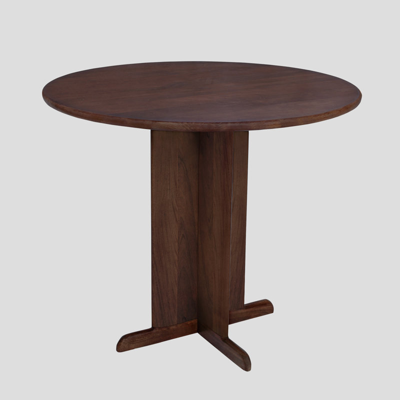 Bristol Round Solid Wood Dining Table, Walnut