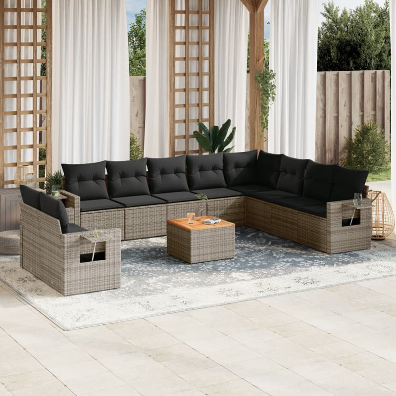 Ensemble de canapé de jardin Vidaxl gris