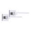 Zeta Premium Design Bathroom Door Handles Set in Polished Chrome Finish with Latch, Dead Bolt and Ball Bearing Hinges