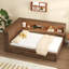 Lit de jour en bois antique avec espace de rangement, lit gigogne de conception classique