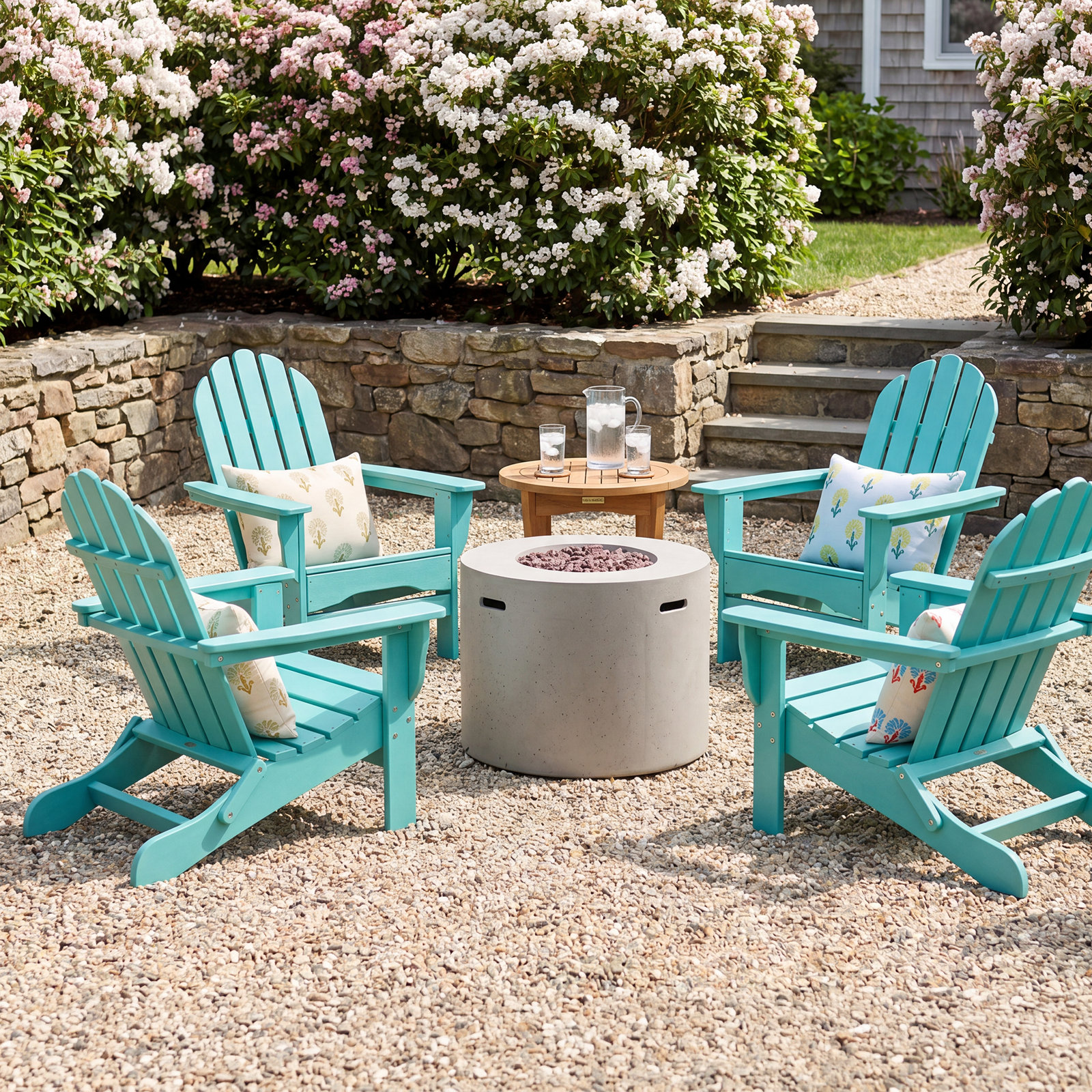 Brunt Outdoor Adirondack Set, White