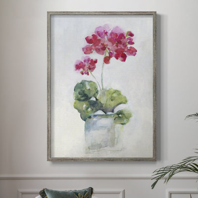 «Soft Geranium II», reproduction encadrée - bois massif 47617