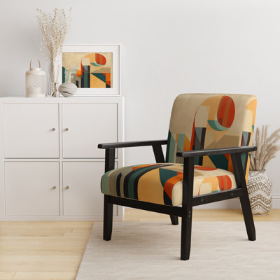 Chaise d'appoint rembourrée en velours Full Moon Symphony Midcentury Abstract I