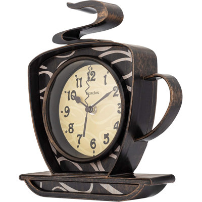 Horloge murale 3D en forme de tasse à café de 26 cm
