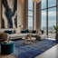 Tapis bleu lavable à la machine-34559701