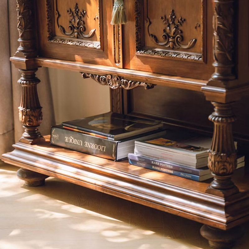 French retro solid  wood  sideboard