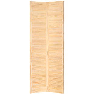 Porte pliante en bois à persiennes
