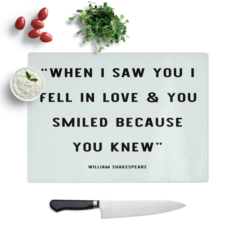 When I Saw You Chopping Board, 28.5cm W x 39cm L