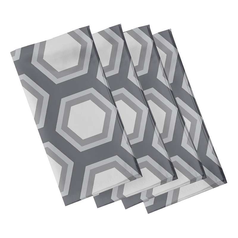 Ensemble de serviettes 4 pièces Alyrica, L 18 po x L 18 po, Gris foncé / gris pâle
