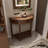 Brown Solid wood Half-circle Console Table-65282580