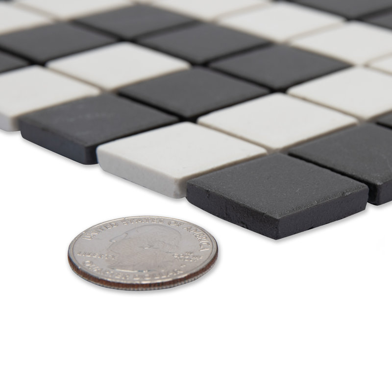 Gotham 1" Greek T Border 7-3/4 In. X 8-3/4 In. Porcelain Mosaic Tile
