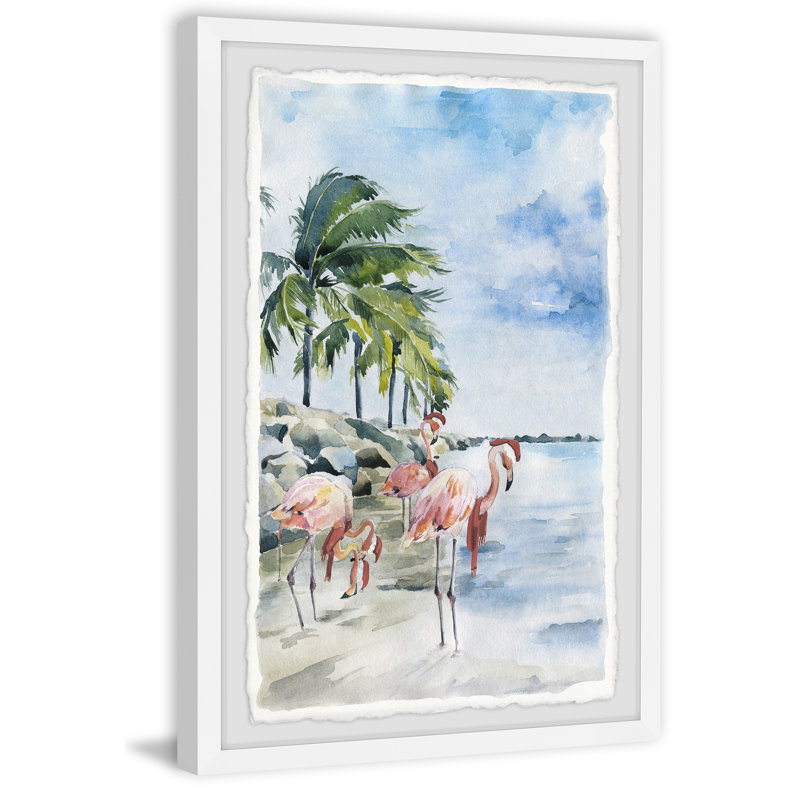 «Pink Flamingo Flock», reproduction encadrée, H 24 po x l 16 po x P 1,5 po