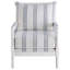 Chaise d'appoint à rayures blanches et bleu marine - Style bohème / nautique + accoudoirs rembourrés